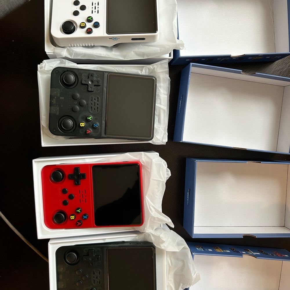 Retro Handheld Gaming Console - Black, White, Red